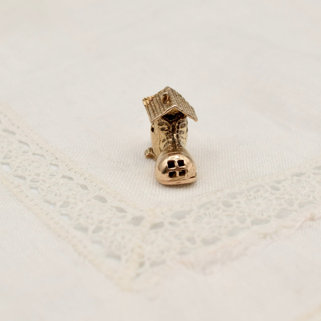 9K Gold Old Woman Who Lived in a Shoe Nursery Rhyme Charm - UK 1962