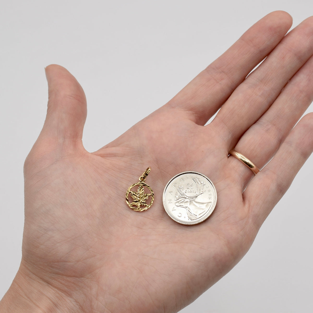 18k Gold Maple Leaf Charm for Bracelet or Pendant Necklace