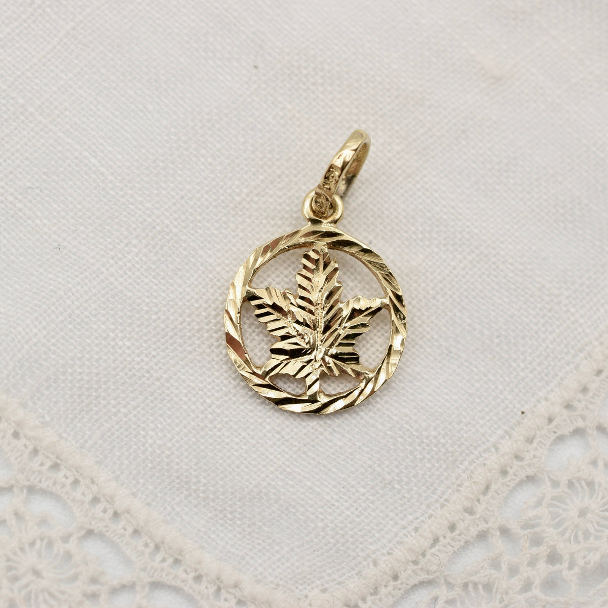 18k Gold Maple Leaf Charm for Bracelet or Pendant Necklace