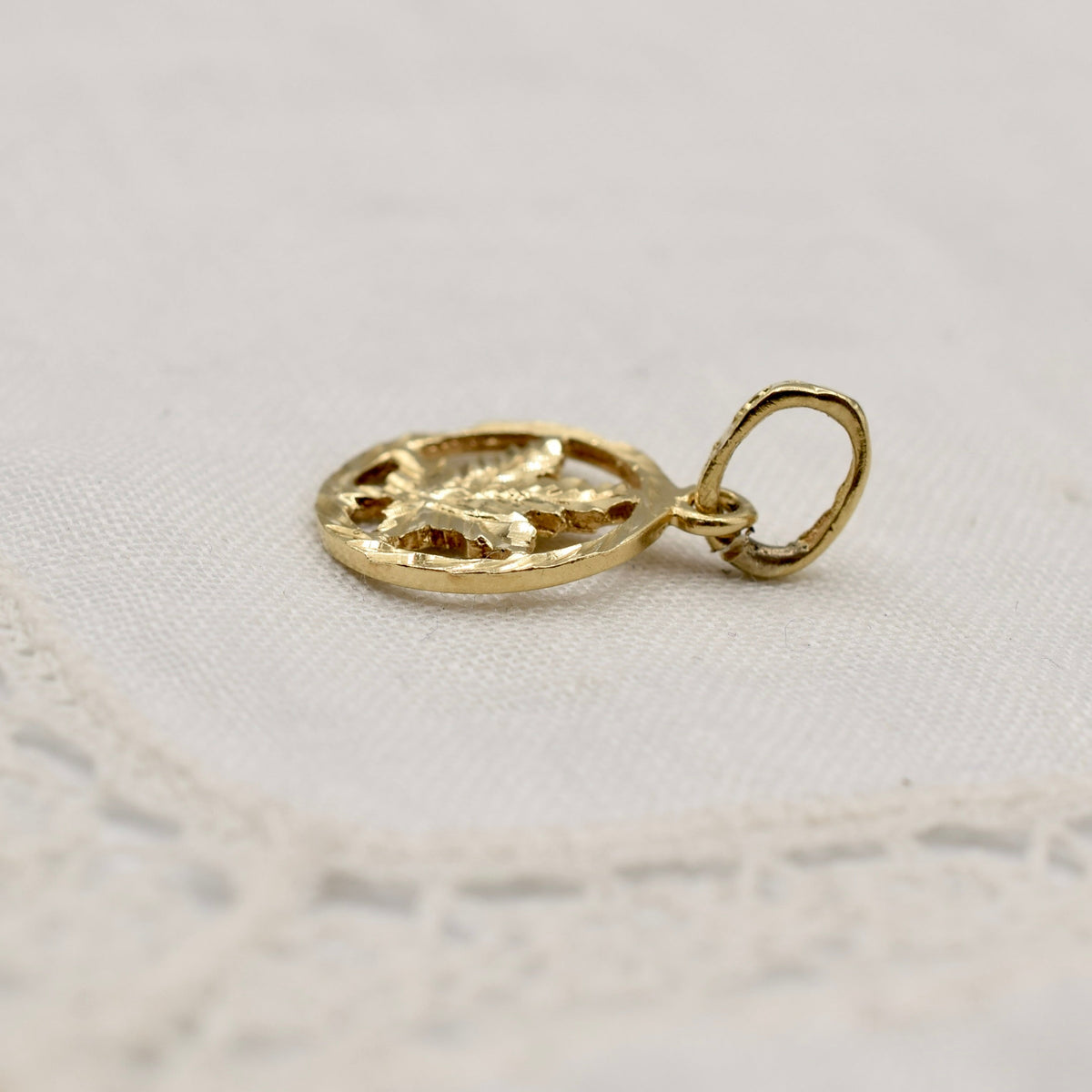 18k Gold Maple Leaf Charm for Bracelet or Pendant Necklace