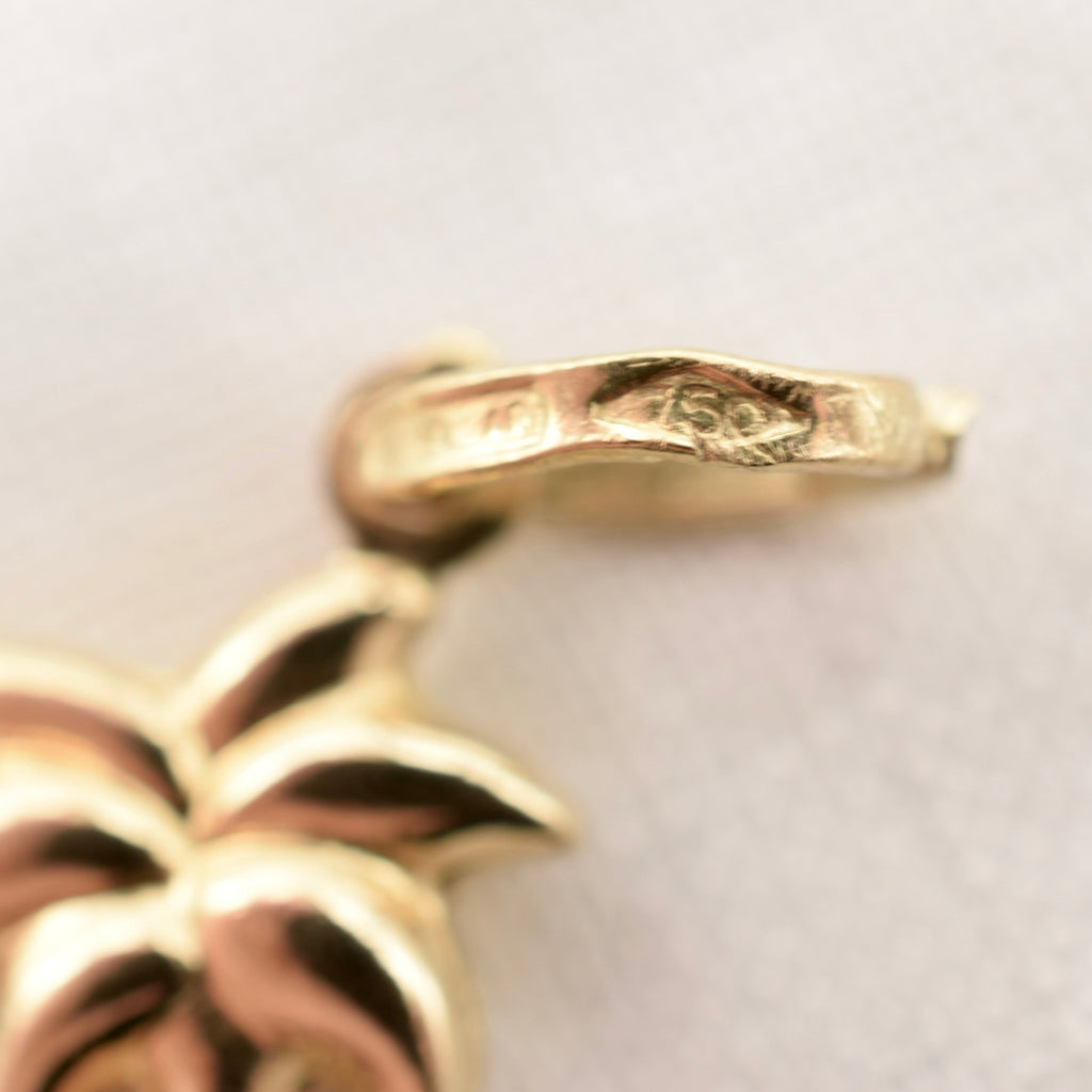 18K Gold Palm Tree Charm or Pendant - Hallmarked Italy 750