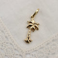 18K Gold Palm Tree Charm or Pendant - Hallmarked Italy 750