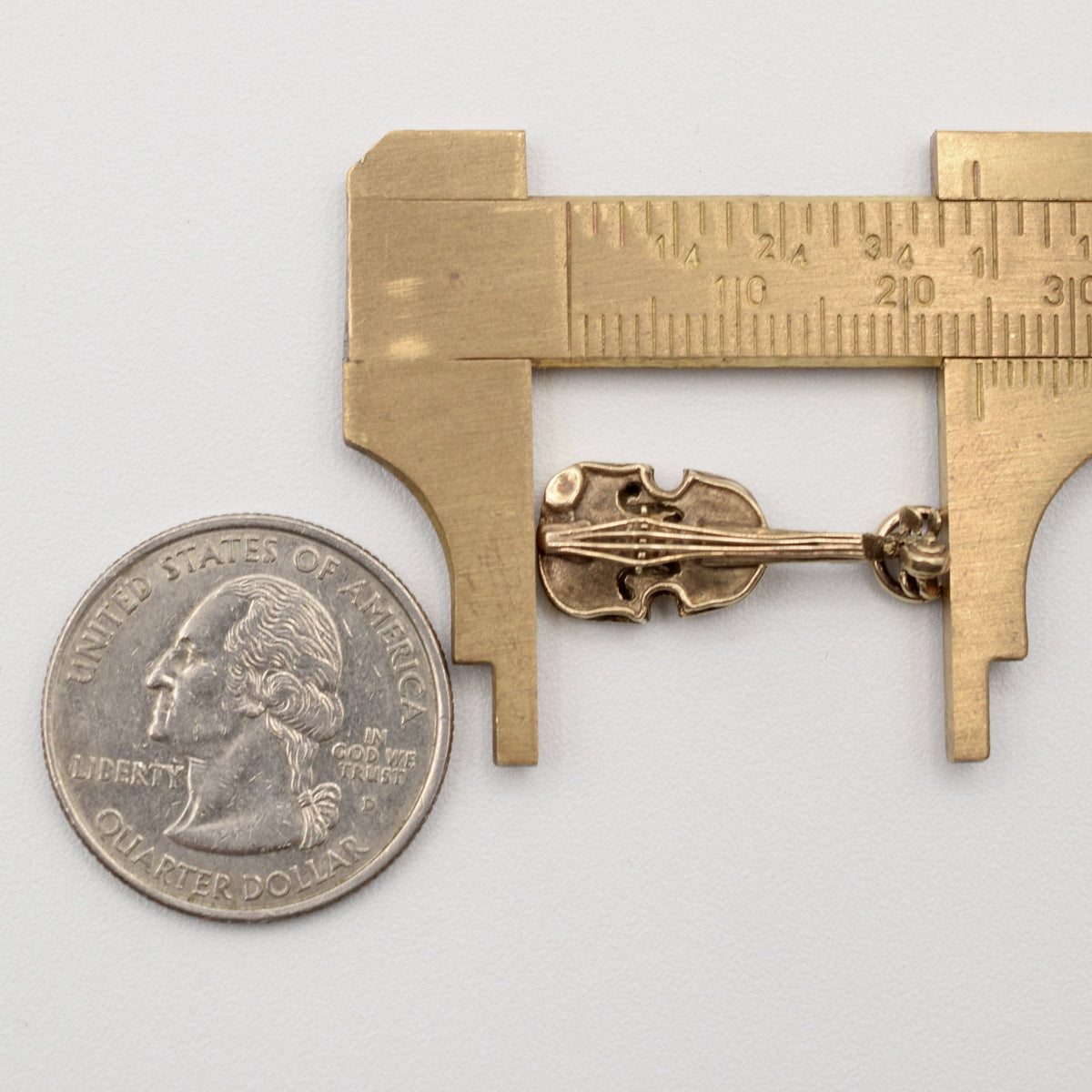 9K Solid Gold Violin Fiddle Charm - Hallmarked UK 1969