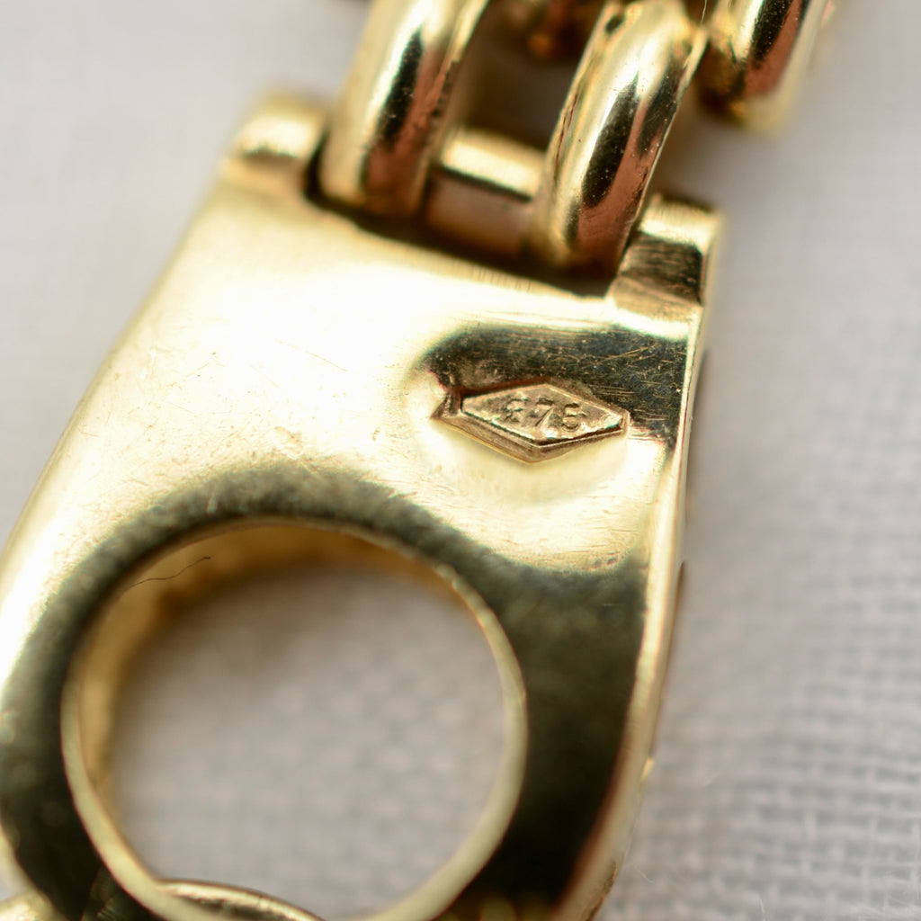9K Yellow Gold Heavy Panther Link Choker Necklace - 16 inch
