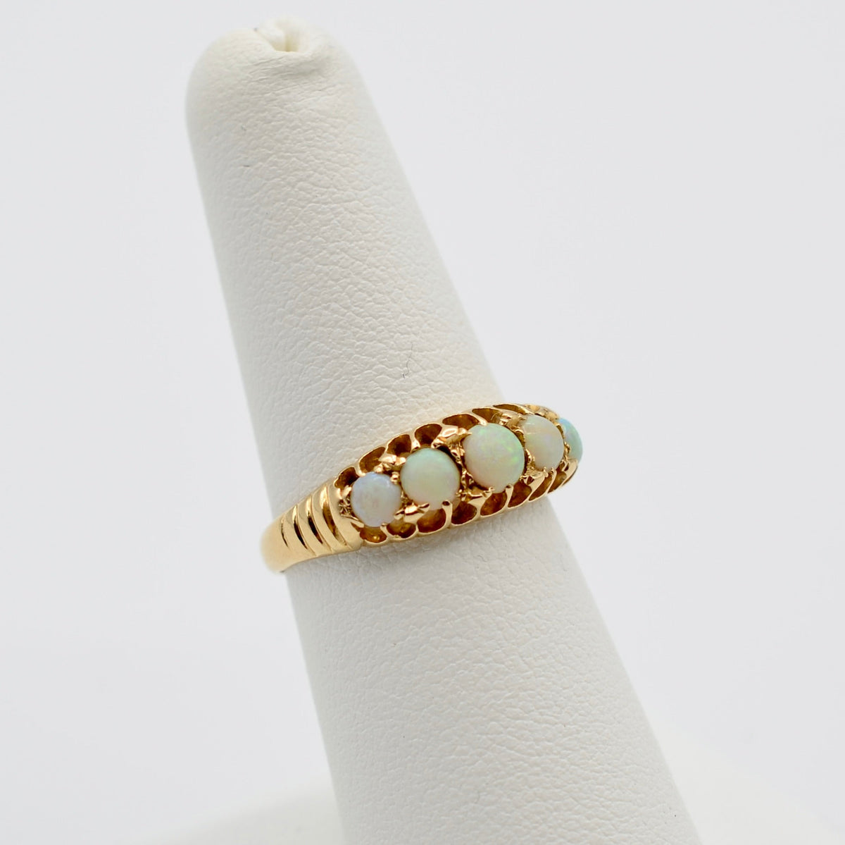 Antique Victorian Opal Five Stone Ring with UK Hallmarks from 1895