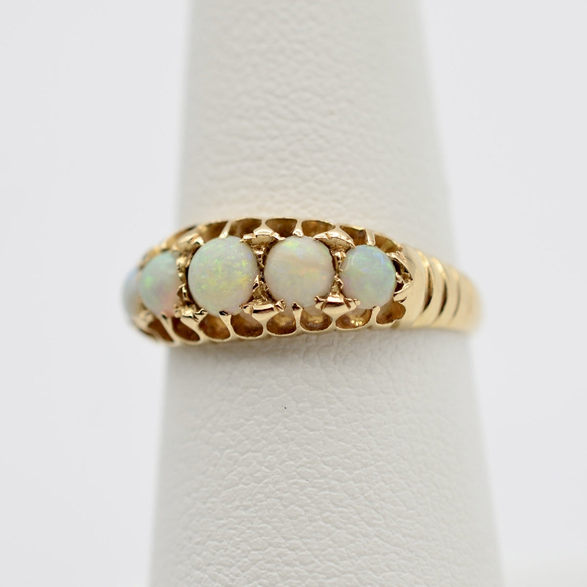 Antique Victorian Opal Five Stone Ring with UK Hallmarks from 1895