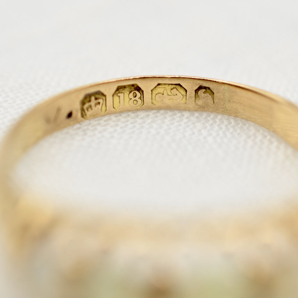 Antique Victorian Opal Five Stone Ring with UK Hallmarks from 1895