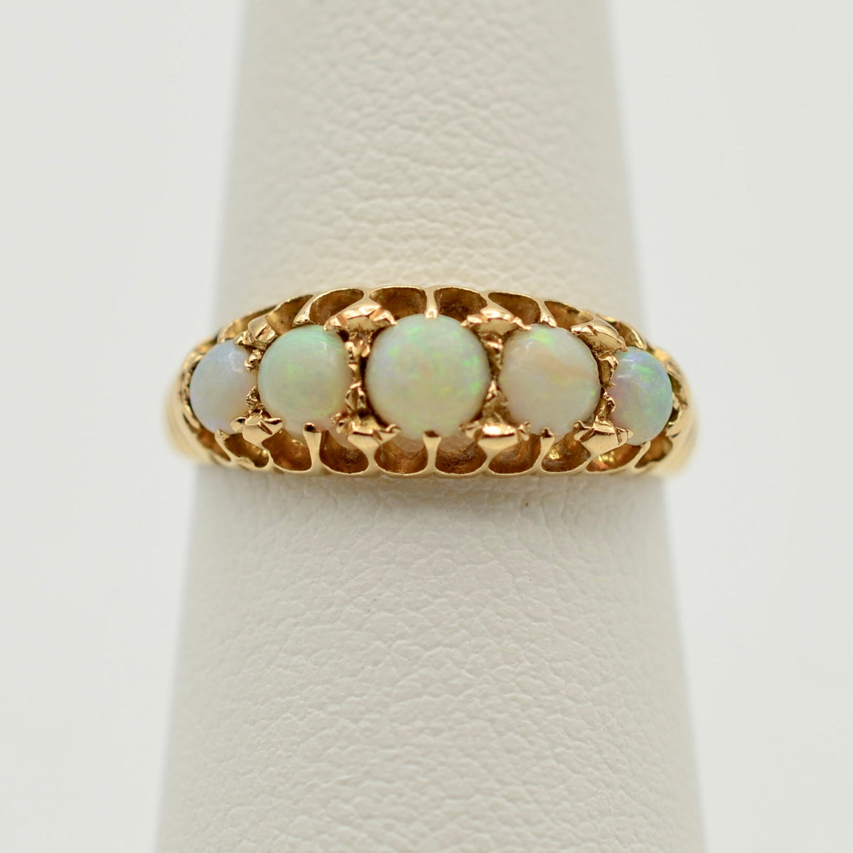 Antique Victorian Opal Five Stone Ring with UK Hallmarks from 1895