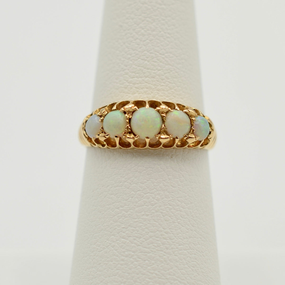 Antique Victorian Opal Five Stone Ring with UK Hallmarks from 1895