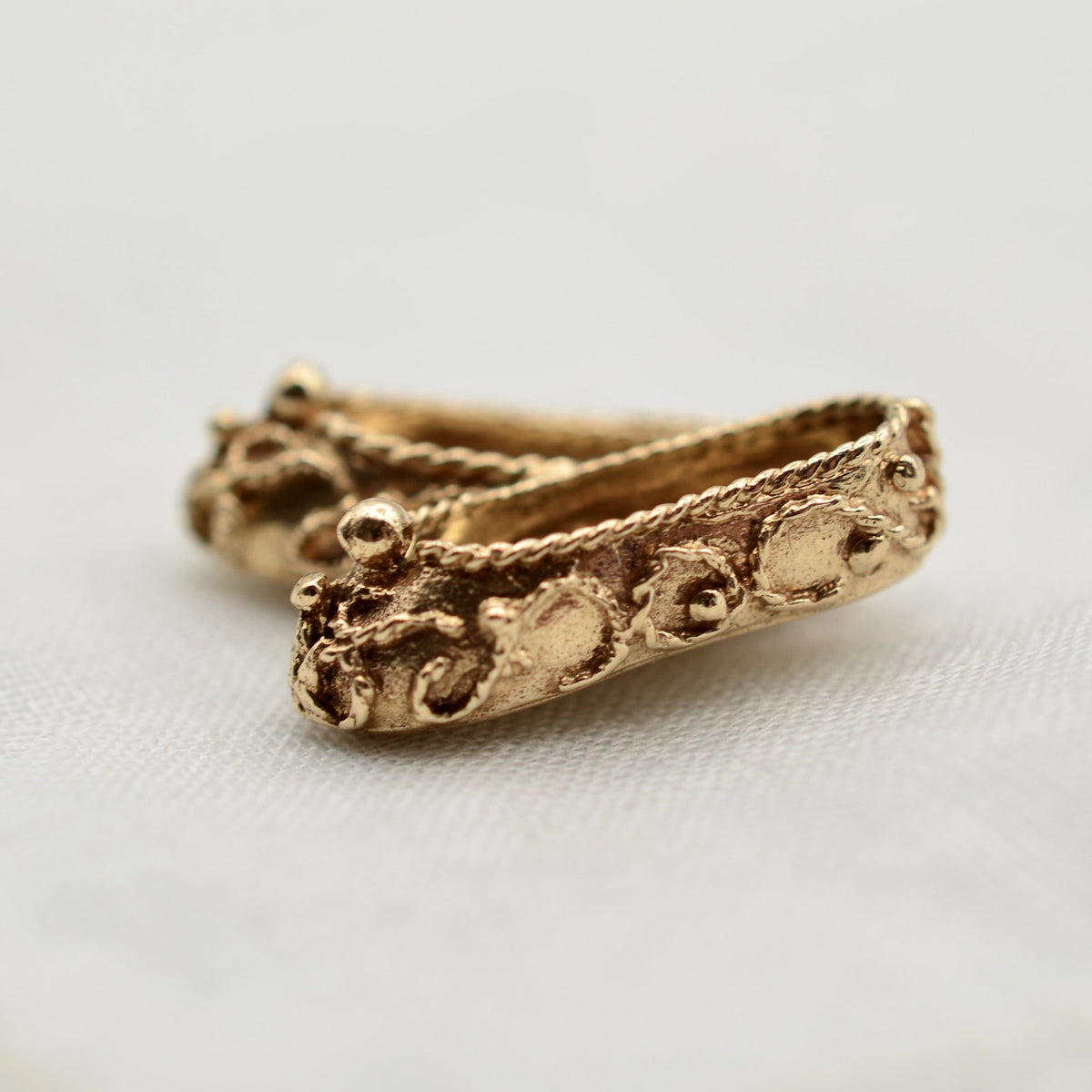 9K Gold Ballet Slippers Charm - Hallmarked London UK 1966