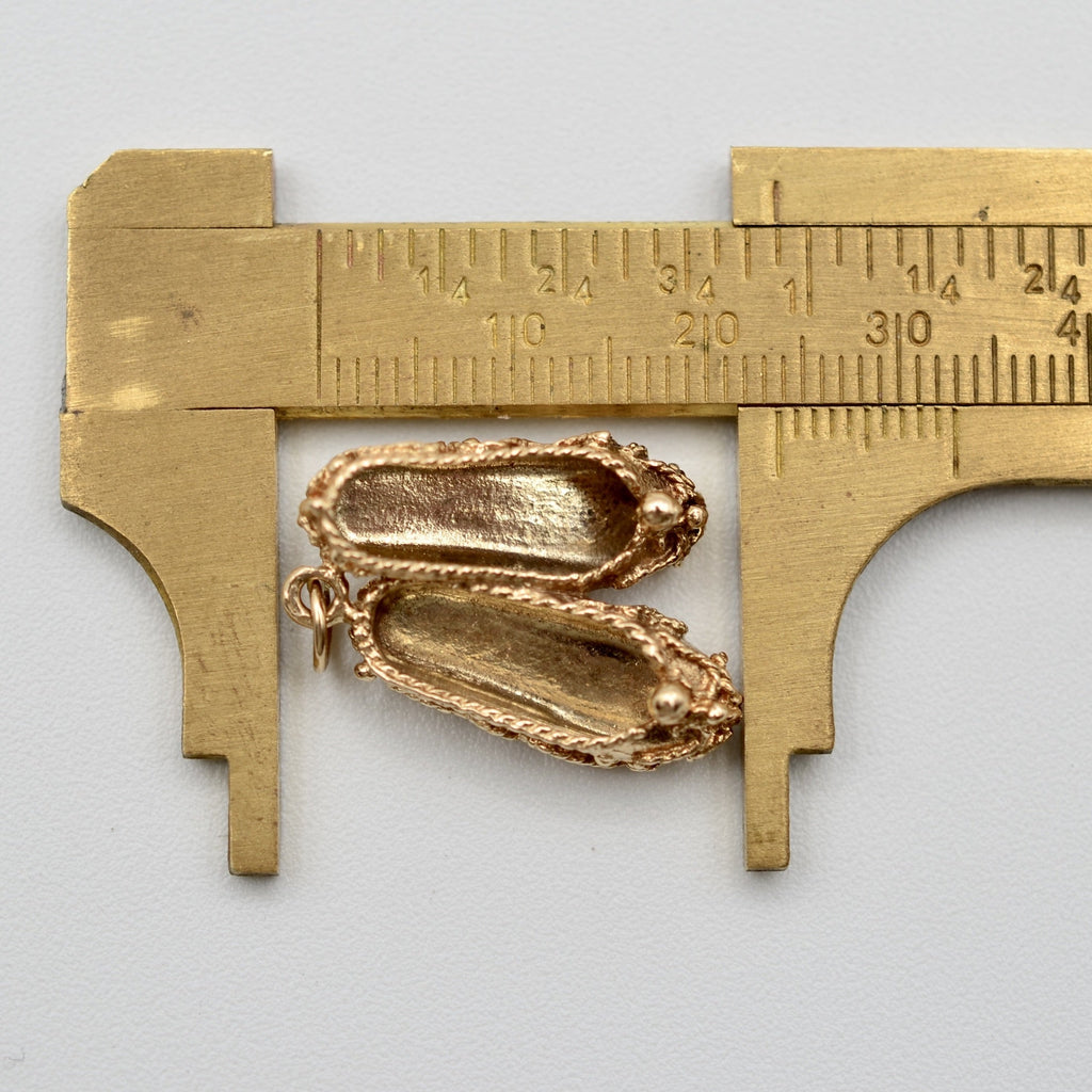 9K Gold Ballet Slippers Charm - Hallmarked London UK 1966