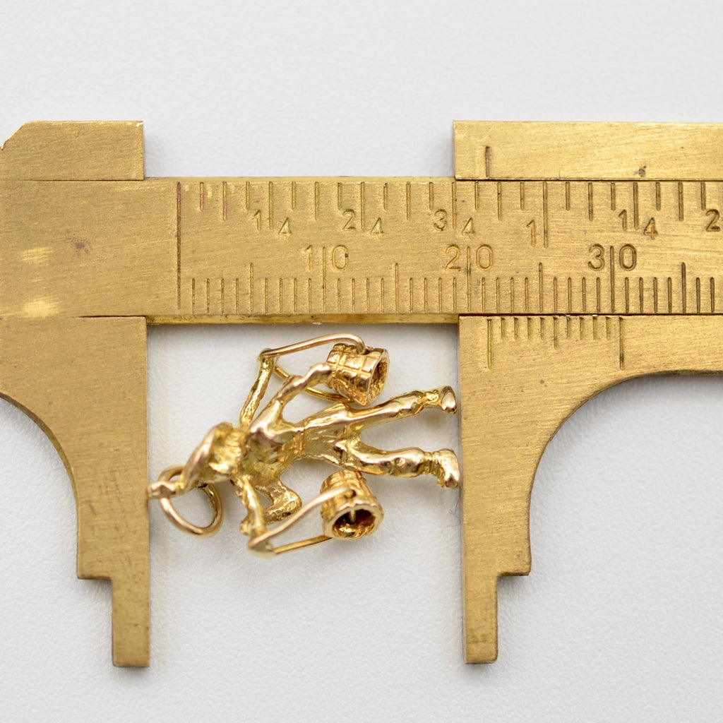 9K Gold Water Carrier Charm with Swinging Buckets - UK Hallmarked 1963