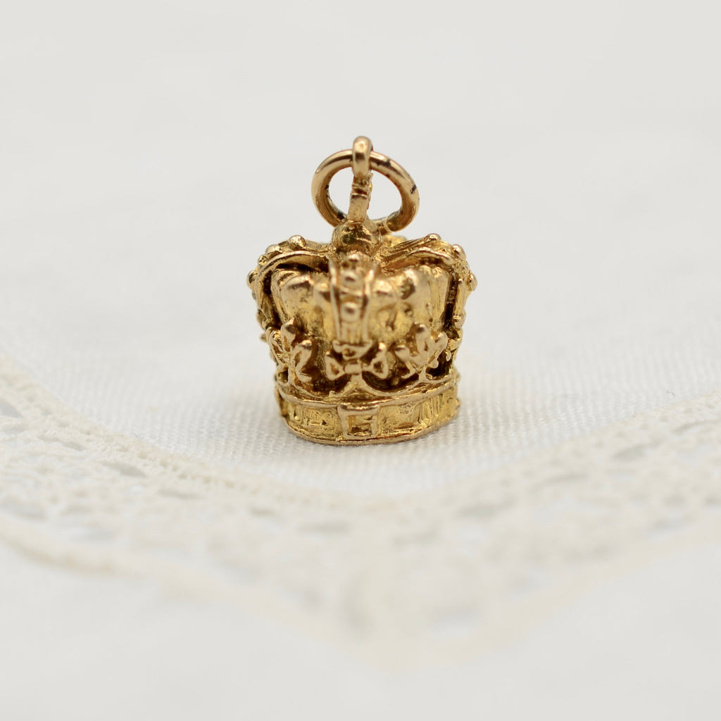 9K Gold Crown Charm - 1967 London Hallmark