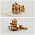 9K Gold Opening Chapel Charm with Bride & Groom - UK Hallmarks 1972