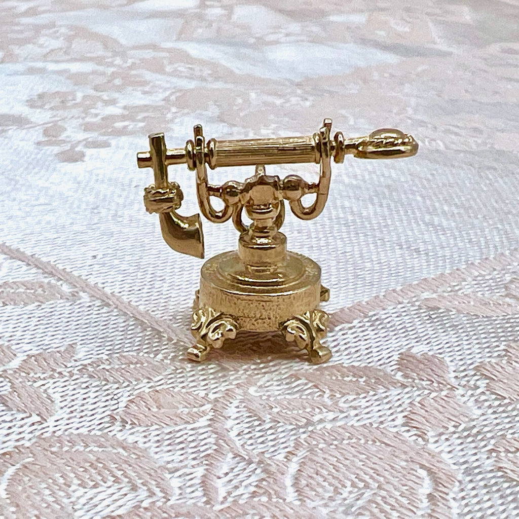 9K Solid Gold Vintage Telephone Charm - Nuvo 1972 UK