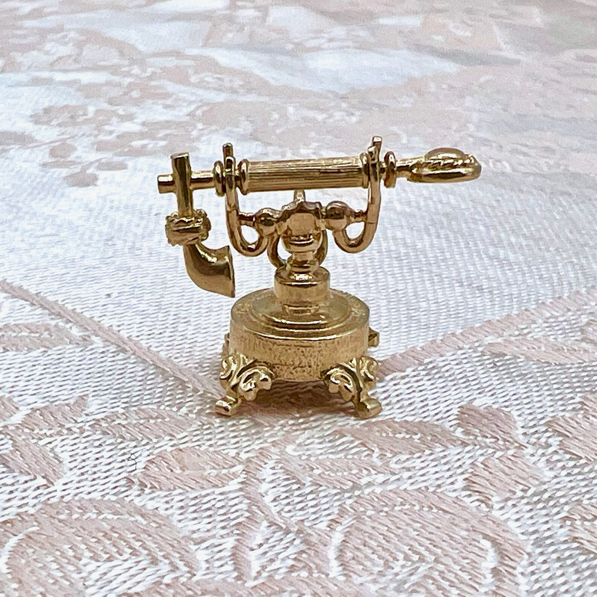 9K Solid Gold Vintage Telephone Charm - Nuvo 1972 UK