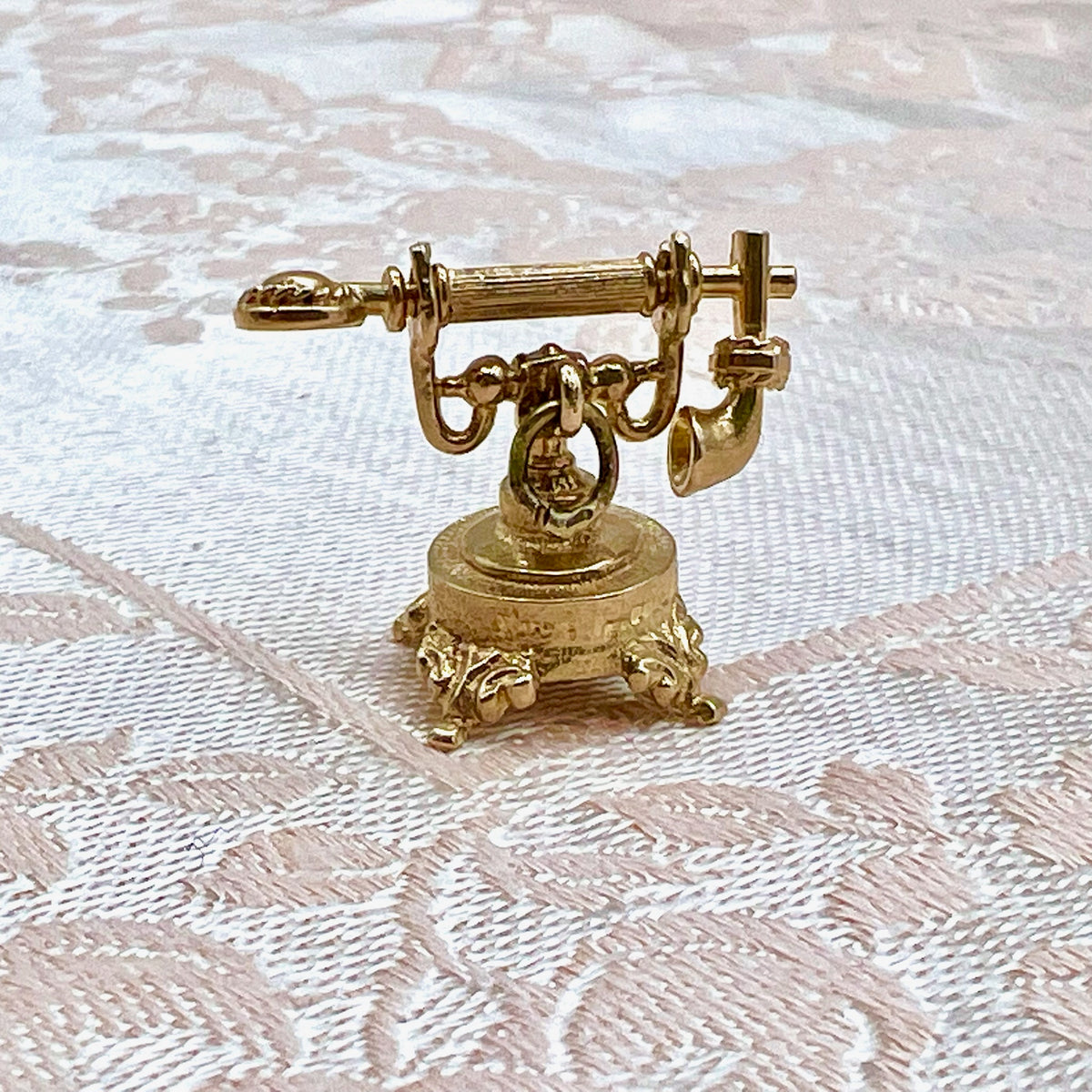 9K Solid Gold Vintage Telephone Charm - Nuvo 1972 UK