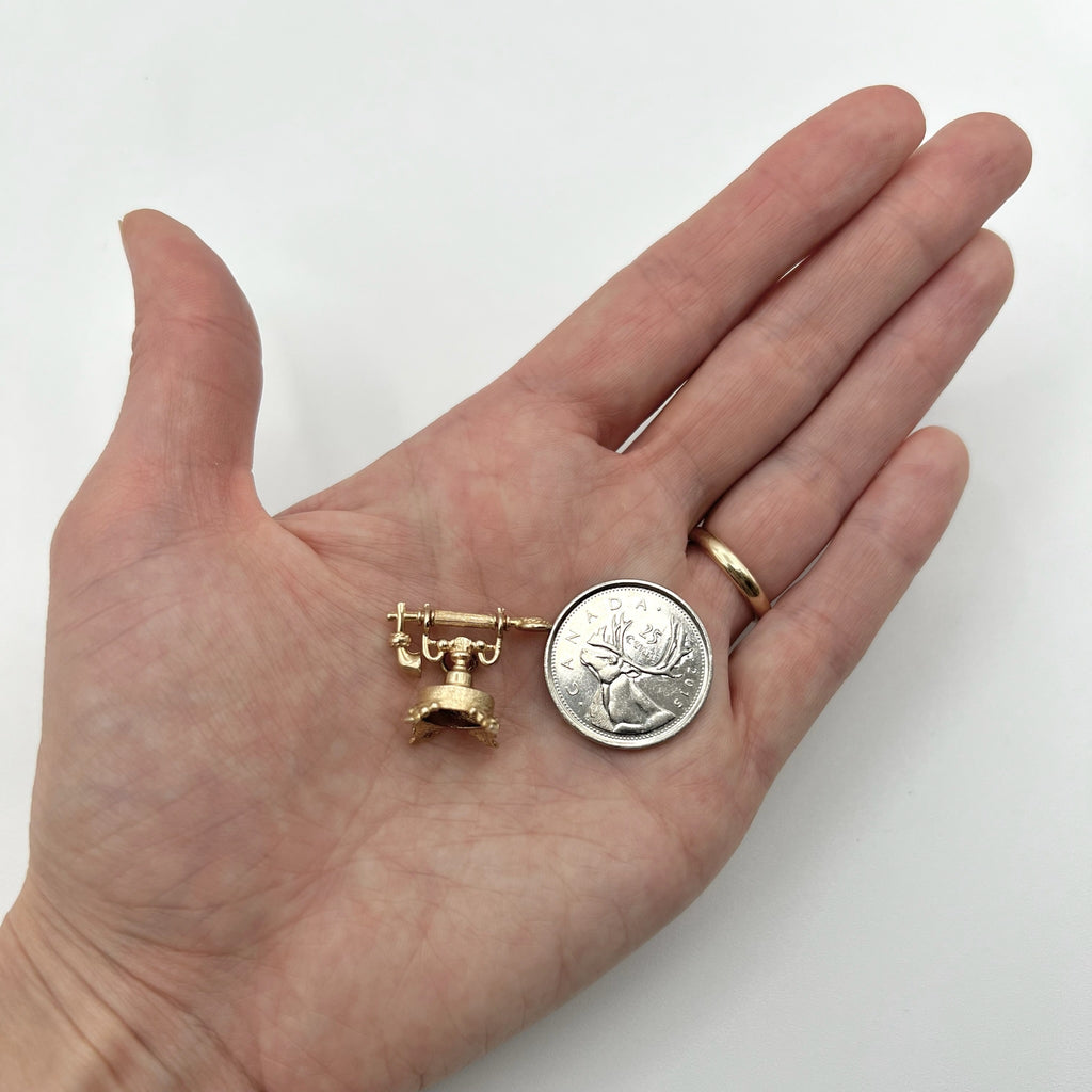 9K Solid Gold Vintage Telephone Charm - Nuvo 1972 UK