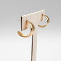 14K Solid Gold Half Hoop Stud Earrings