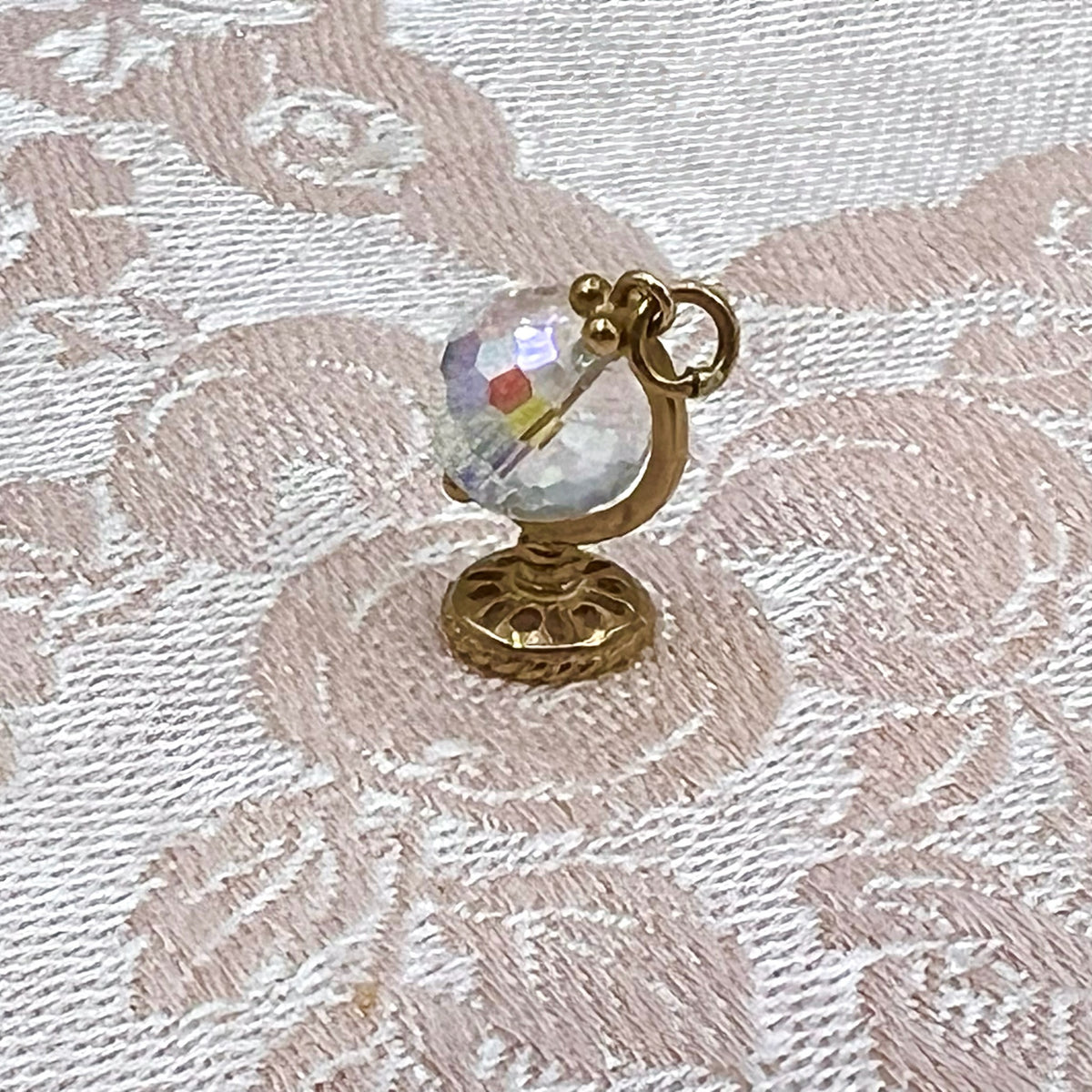 9K Gold Spinning Bead Globe Charm or Pendant