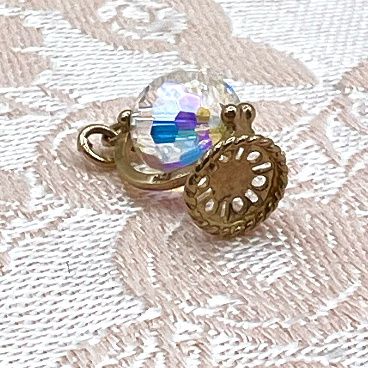 9K Gold Spinning Bead Globe Charm or Pendant