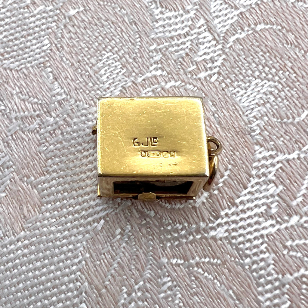 9K Gold Miniature Deck Playing Cards in Gold Box Charm - UK 1956