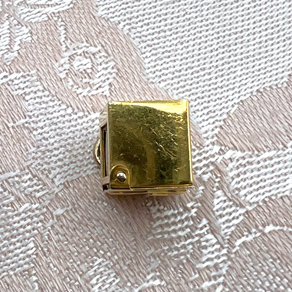 9K Gold Miniature Deck Playing Cards in Gold Box Charm - UK 1956