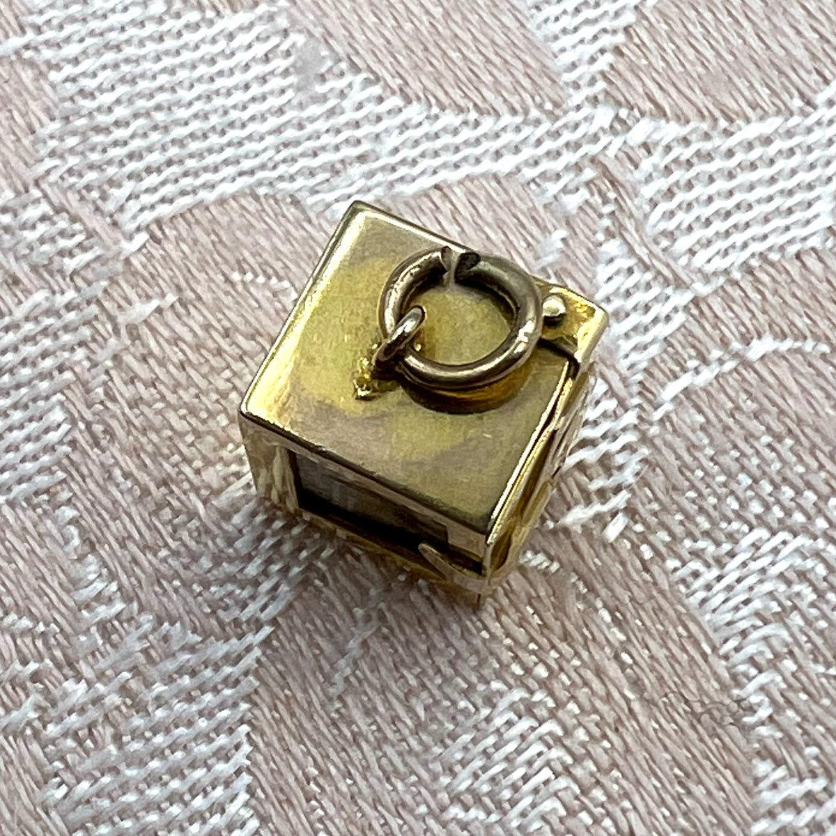 9K Gold Miniature Deck Playing Cards in Gold Box Charm - UK 1956