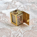 9K Gold Miniature Deck Playing Cards in Gold Box Charm - UK 1956