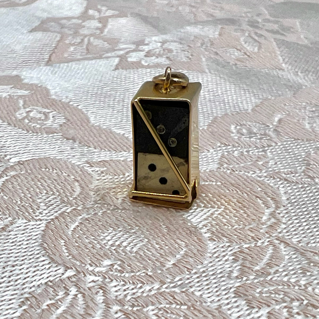 9K Solid Gold Box of Dice Charm for Bracelet or Pendant Necklace