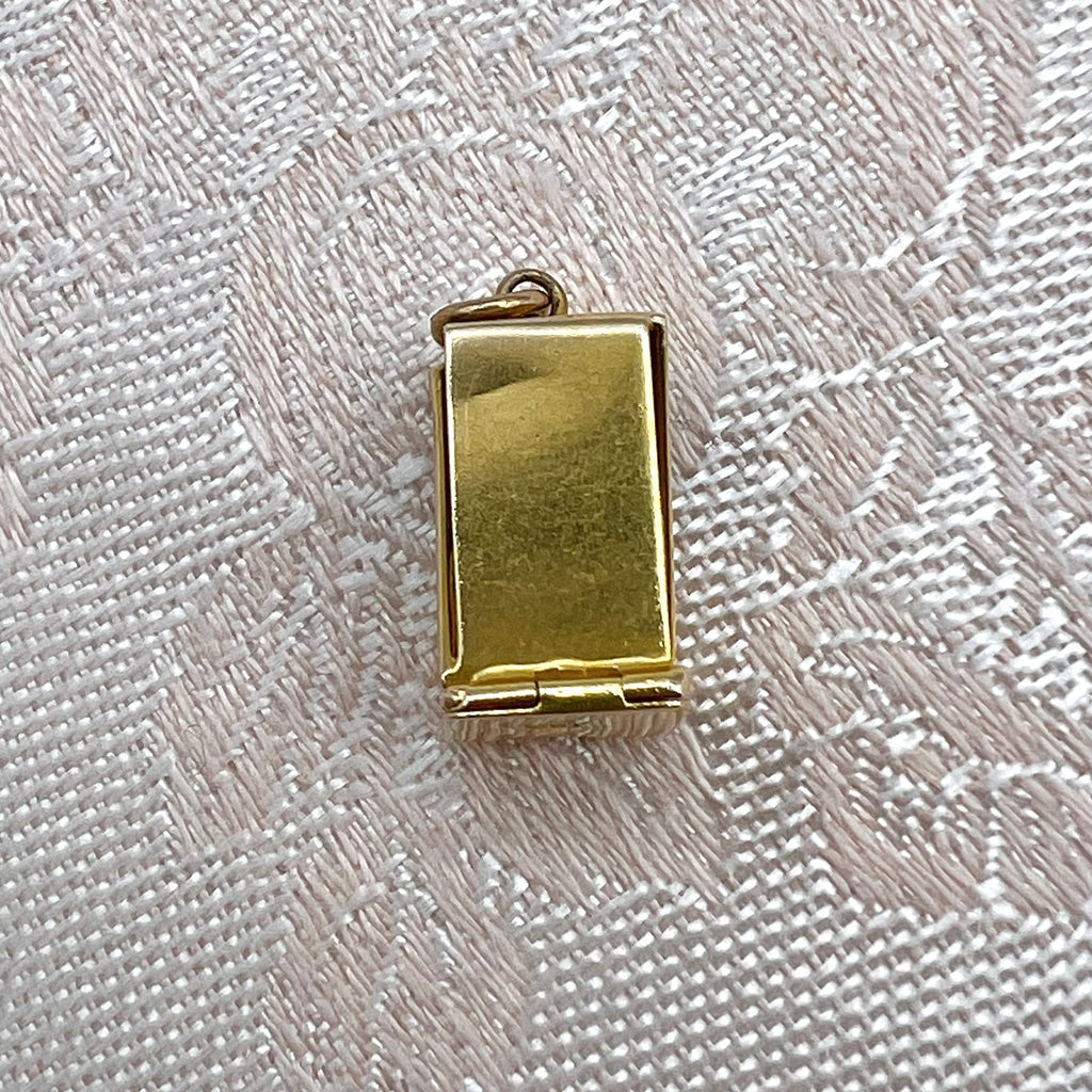 9K Solid Gold Box of Dice Charm for Bracelet or Pendant Necklace