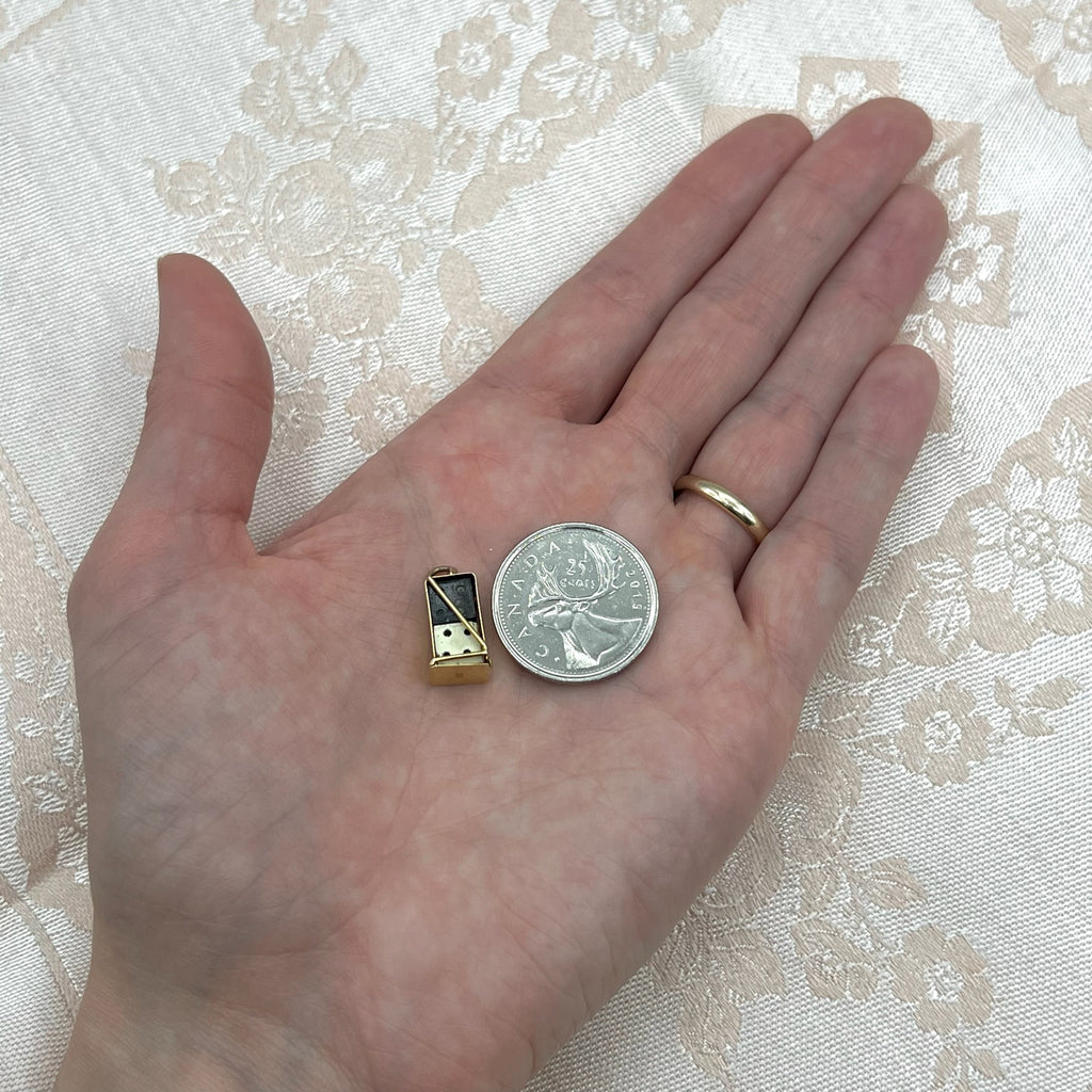 9K Solid Gold Box of Dice Charm for Bracelet or Pendant Necklace