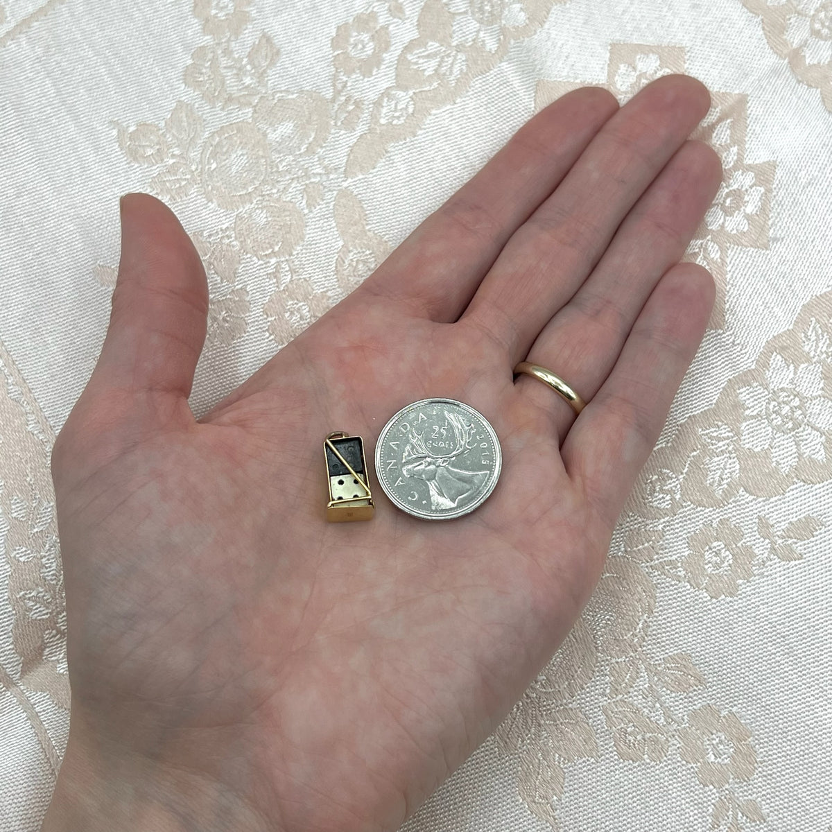 9K Solid Gold Box of Dice Charm for Bracelet or Pendant Necklace