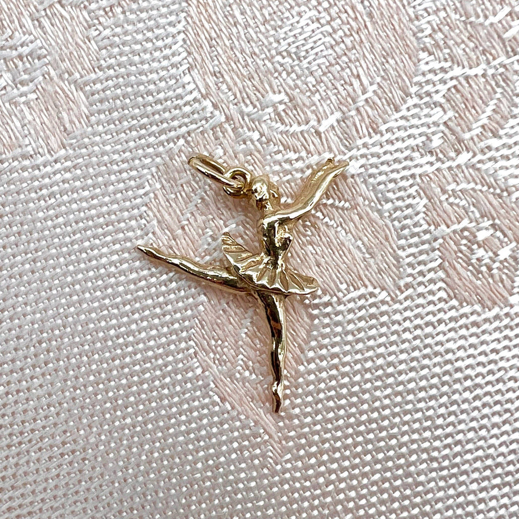 9K Solid gold Ballerina Charm for Bracelet or Pendant Necklace - Hallmarked UK
