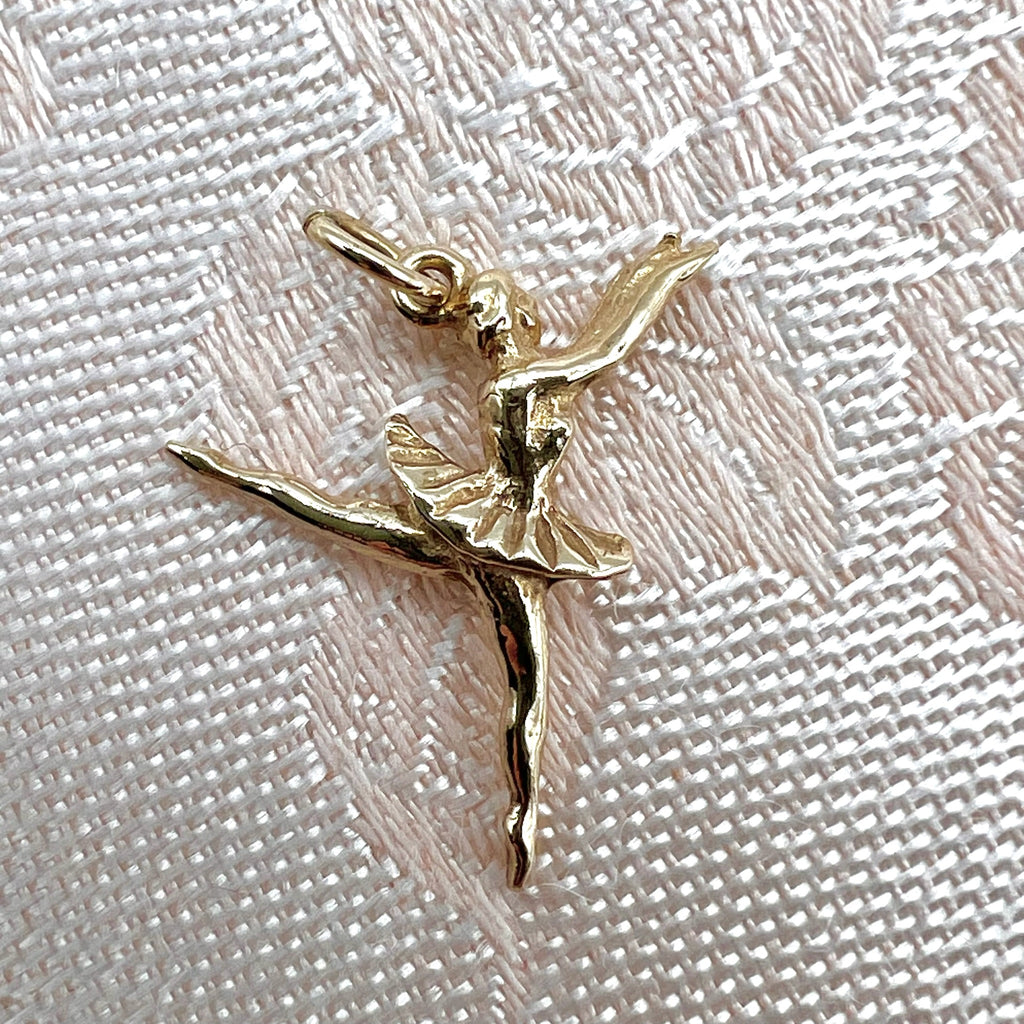 9K Solid gold Ballerina Charm for Bracelet or Pendant Necklace - Hallmarked UK