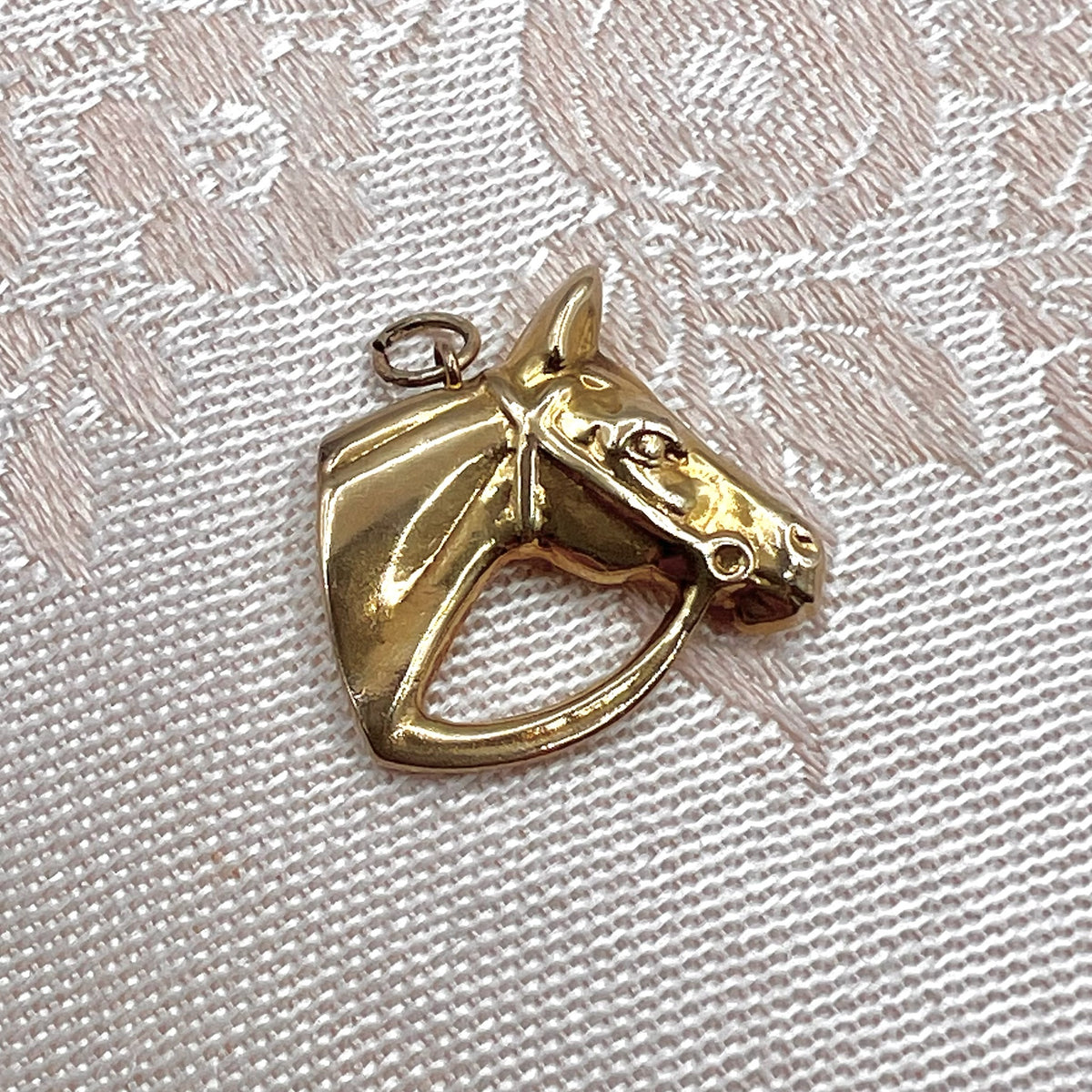 9K Gold Horse Head Charm for Bracelet or Pendant- Hallmarked UK 1962 Fred Manshaw