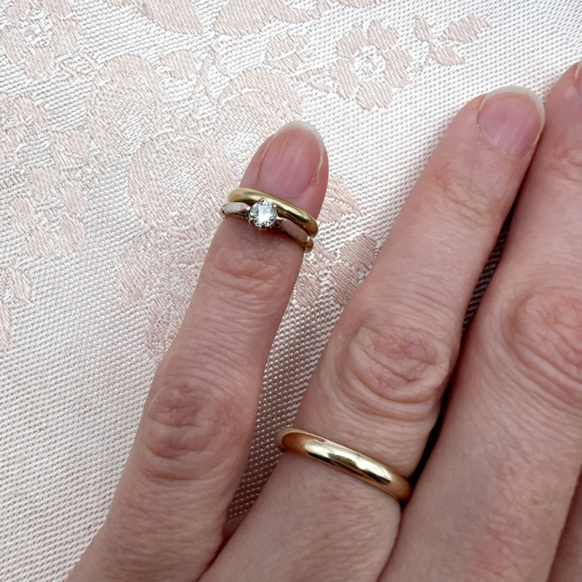 9K Gold Wedding Ring Charm Set - 1962 London Hallmark Fred Manshaw