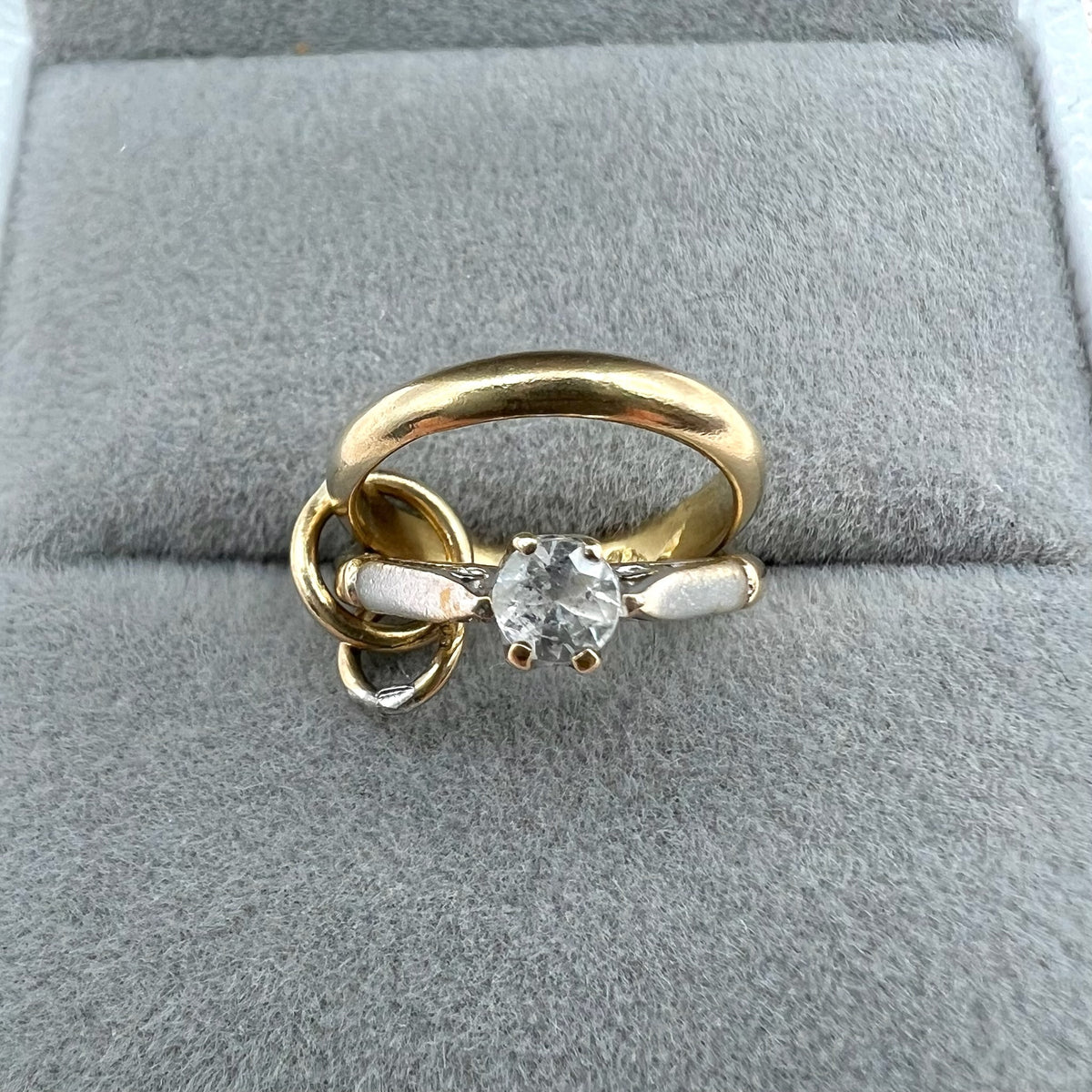 9K Gold Wedding Ring Charm Set - 1962 London Hallmark Fred Manshaw