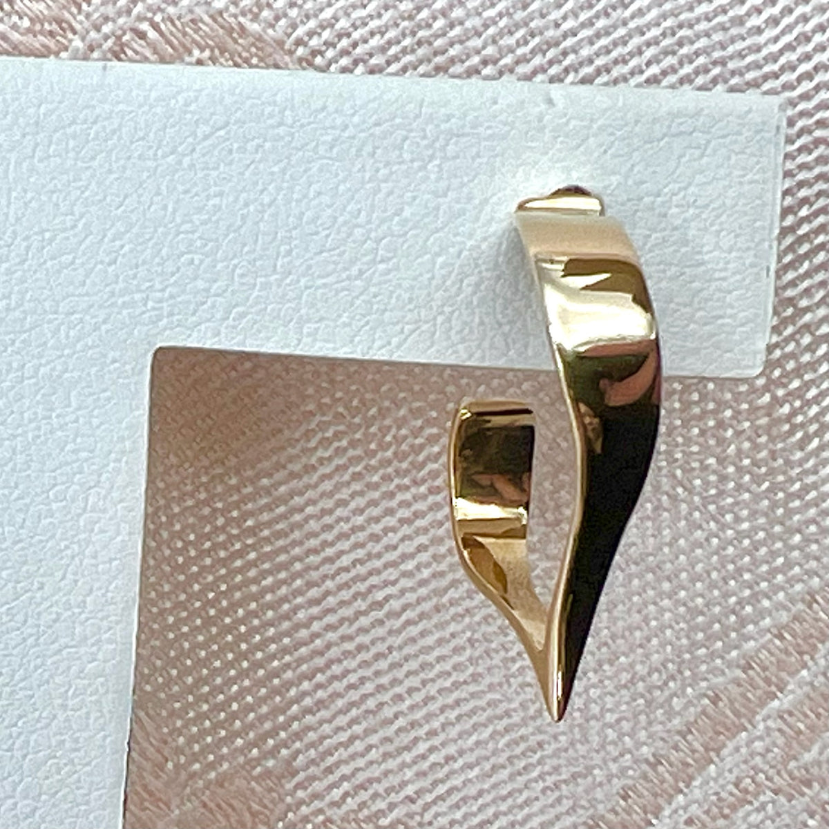 14k Solid Gold Abstract Heart Stud Hoop Earrings