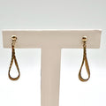 10k Solid Gold Tear Drop Dangle Drop Stud Earrings