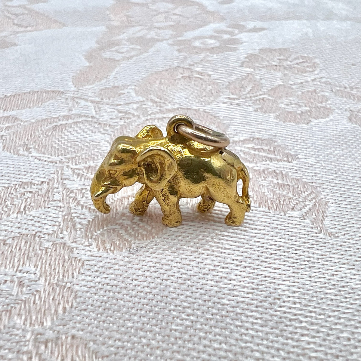 9K Solid Gold Elephant Charm for Bracelet or Pendant Necklace - Hallmarked UK 1959