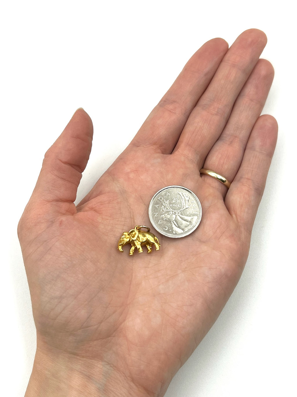 9K Solid Gold Elephant Charm for Bracelet or Pendant Necklace - Hallmarked UK 1959
