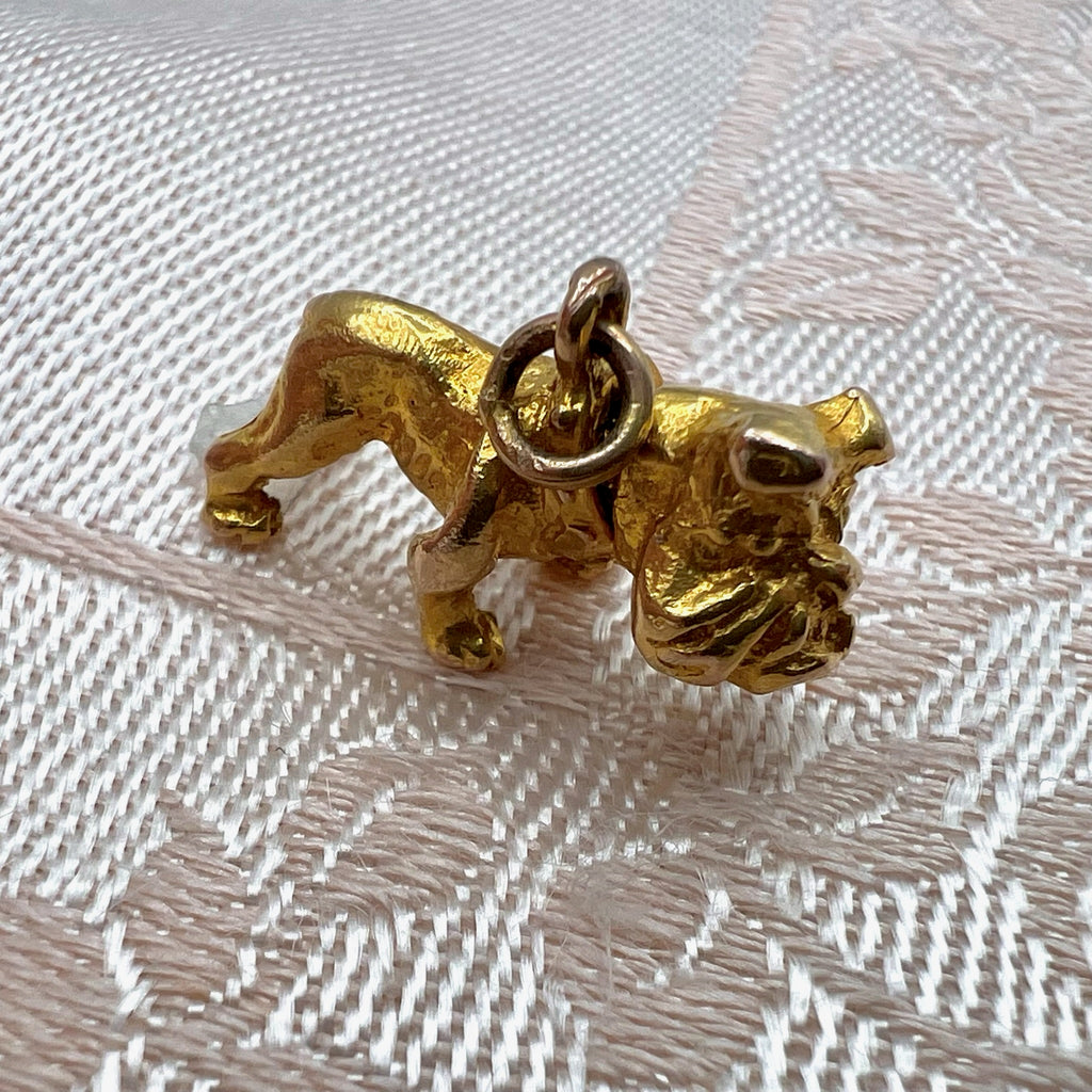 9K Gold Bulldog Bobble Head Charm - 1954 UK