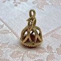 9K Solid Gold Carnelian Seal Fob Charm - 1977 London Hallmarks