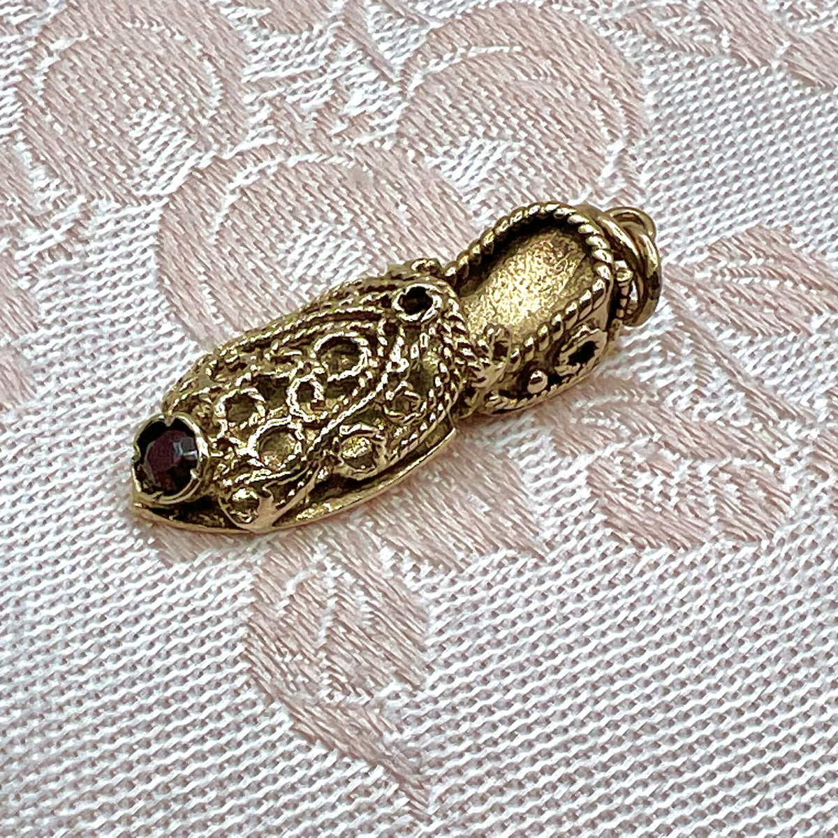 9K Solid Gold Genie's Slipper Shoe Good Luck Charm for Bracelet or Necklace