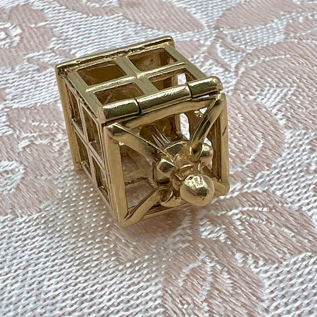9K Solid Gold Opening Lantern Charm for Bracelet or Pendant Necklace - UK 1965