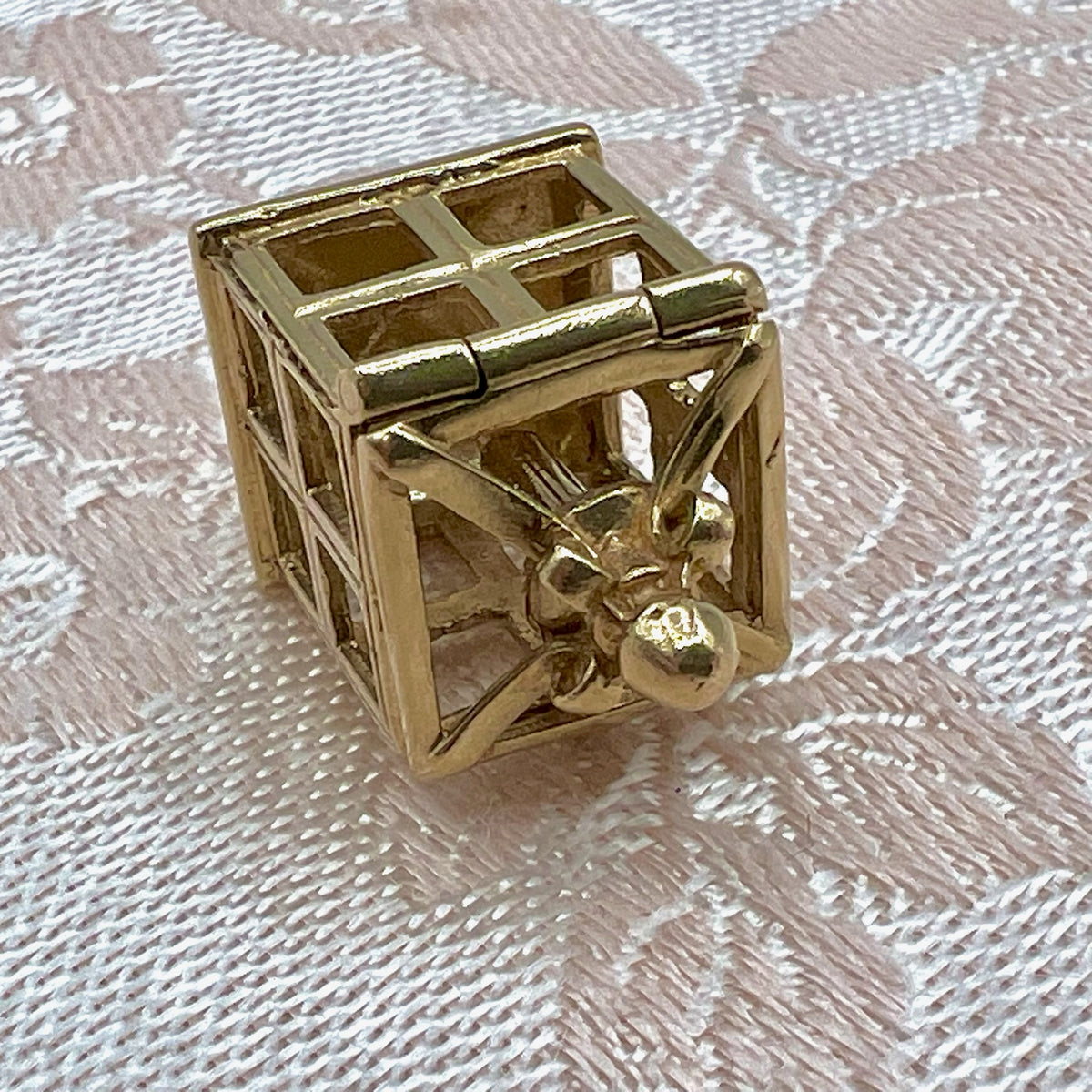 9K Solid Gold Opening Lantern Charm for Bracelet or Pendant Necklace - UK 1965