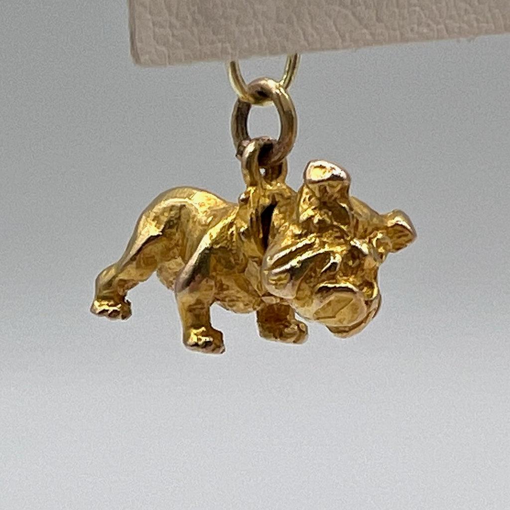 9K Gold Bulldog Bobble Head Charm - 1954 UK
