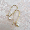 14K Pearl Drop Earrings on Brushed Gold Hooks - Joseph Bonnar of Edinburgh 2014