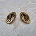 9K Solid Gold Large Knot Stud Earrings - UK 1991
